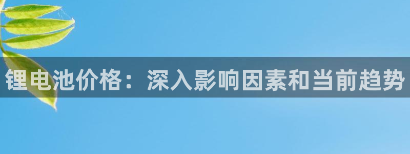 尊龙d88官网准认来就送38：锂电池价格：深入影响因素和当前趋势